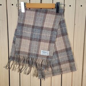 Scarf 100% Lambswool Plaid Fringe